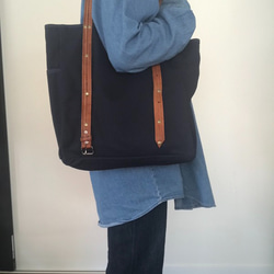 リメイクベルトトートバッグ（ネイビー）remake belt tote bag (NVY) 3枚目の画像