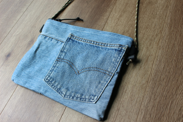 リメイクデニムサコッシュバッグ　remake denim sacoche (pocket) 5枚目の画像