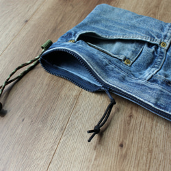 《送料無料》リメイクデニムサコッシュバッグ　remake denim sacoche (pocket) 5枚目の画像