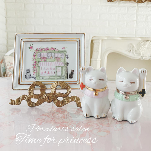 招福& 千客万来♡ラグジュアリーな招き猫（台座別） 招き猫 time