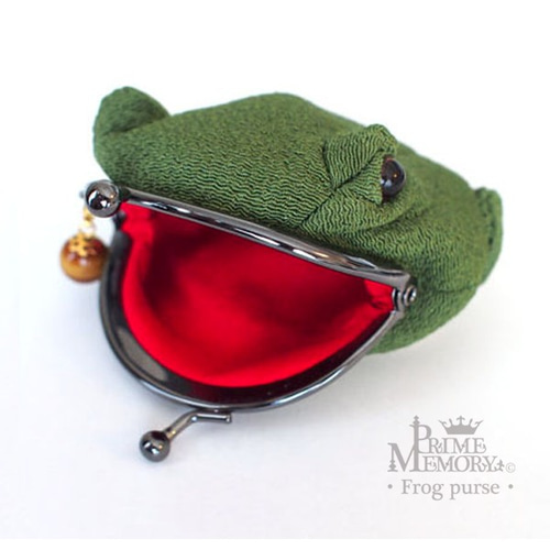 カエルのがま口財布 ・小物入れ（タイガーアイ付き） がま口 Prime