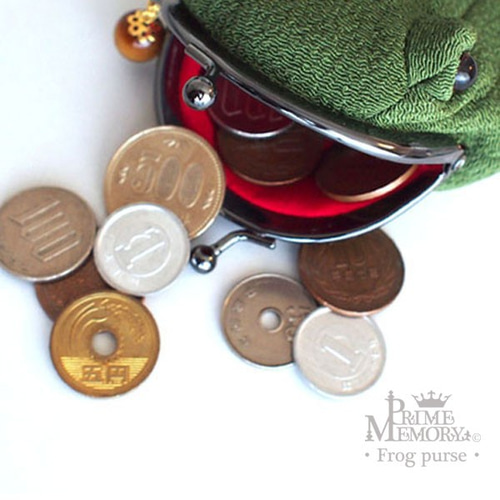 カエルのがま口財布 ・小物入れ（タイガーアイ付き） がま口 Prime