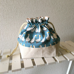 【SALE】お弁当袋☆ アヒル ブルー 1枚目の画像