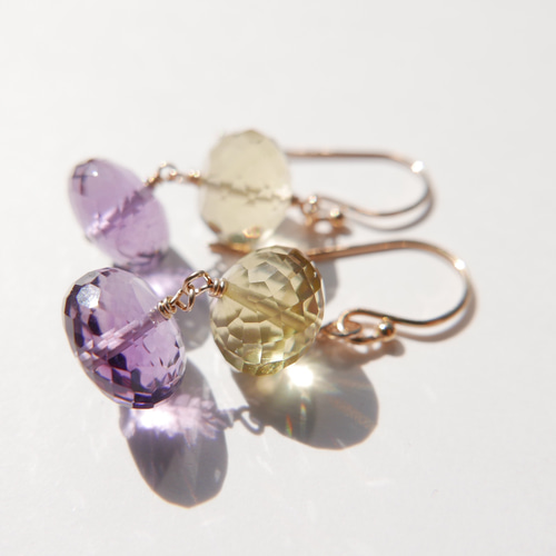 14kgf レモン✾アメシストピアス 14kgf レモン✾アメシストピアス