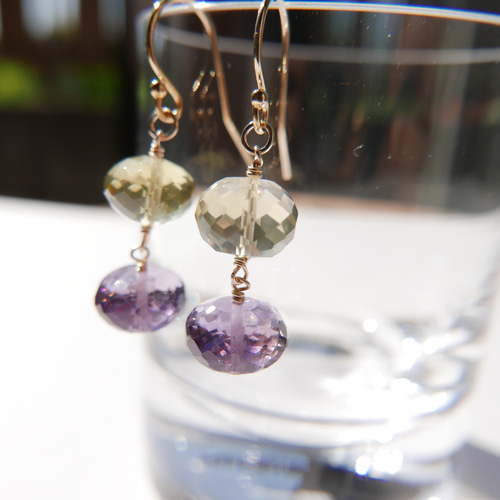 14kgf レモン✾アメシストピアス 楽天市場】ピアス 天然石 / スタッド ゴールドフィルド 14KGF