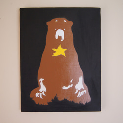 星の熊　[ステンシルペイント原画] 1枚目の画像