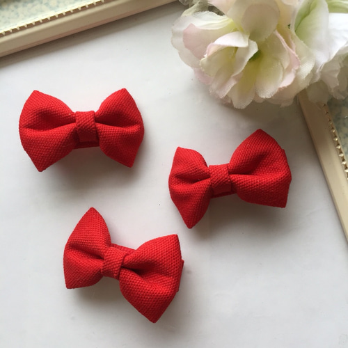 秋冬もこもこリボン♡ベビーヘアクリップ3本セットMS 雑貨