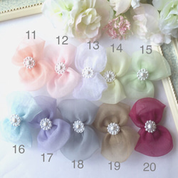 キッズヘアゴム選べる２点♡10色20種類オーガンジー生地リボン 3枚目の画像