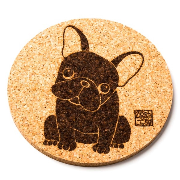 入園入学グッズ　ブルドッグ　犬　モノクロ　グレー　ウェーブステッチ 1_574232e1adc32ea96d6873569e91