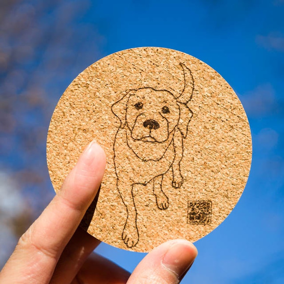 ラブラドール・レトリーバー 犬 グッズ コースター 雑貨 プレゼント ギフト かわいい カワイイ おしゃれ イラスト 2枚目の画像