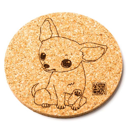スムースチワワ ちわわ 犬 グッズ コースター 雑貨 プレゼント ギフト かわいい カワイイ イラスト 1枚目の画像