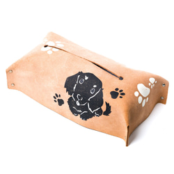 ダックスフンドのボックスティッシュケース ティッシュカバー 5.5cm 犬  プレゼント ギフト 革 雑貨 車 1枚目の画像