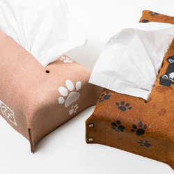 パピヨンのボックスティッシュケース ティッシュカバー 5.5cm 犬  プレゼント ギフト 革 雑貨 車 7枚目の画像