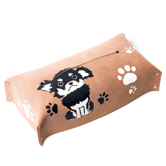 チワワ（黒） ちわわのボックスティッシュケース ティッシュカバー 5.5cm 犬 プレゼント ギフト 革 雑貨 車 ティッシュケース ぴのきお工房  通販｜Creema(クリーマ) 6733455