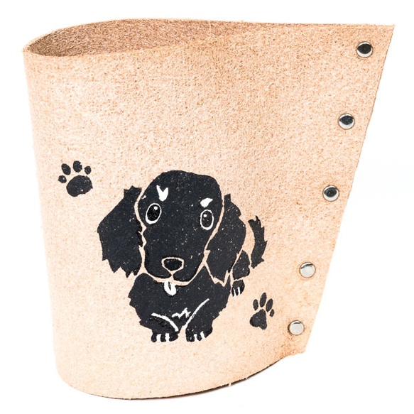 ダックスフンド ペン立て コーヒーフィルターホルダー 小物入れ カトラリースタンド メガネスタンド 犬 雑貨 1枚目の画像