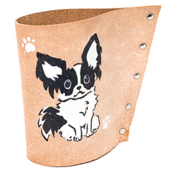 パピヨン ペン立て コーヒーフィルターホルダー 小物入れ カトラリースタンド メガネスタンド 犬 雑貨 1枚目の画像