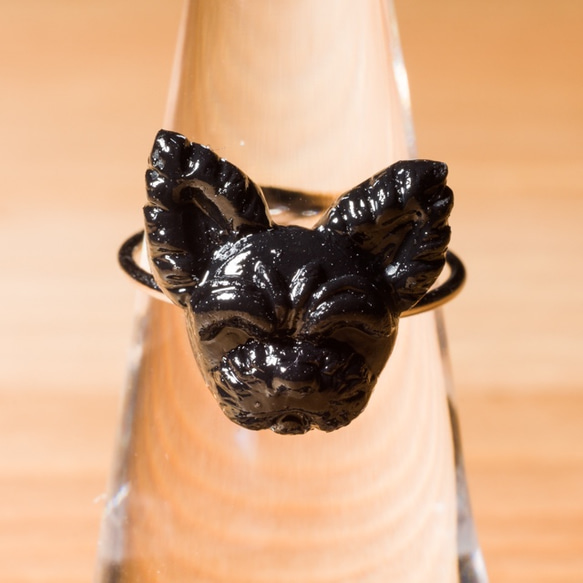 ヨークシャテリアのカラーリング サイズフリー 指輪 ヨーキー ヨークシャーテリア 2枚目の画像