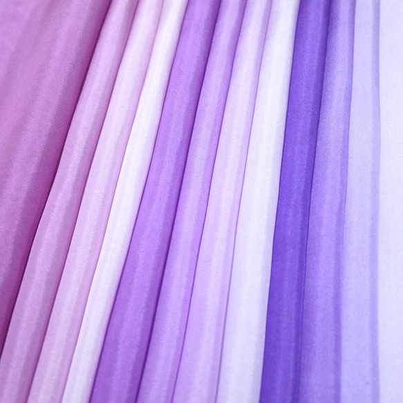 （U-1）正絹　胴裏　手染め12枚　12色　はぎれセット　紫系グラデーション　つまみ細工用布・吊るし飾りに 2枚目の画像