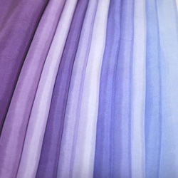 （B-3訳あり）正絹　胴裏　手染め11枚　11色　はぎれセット　紫系グラデーション　つまみ細工用布・吊るし飾りに 2枚目の画像
