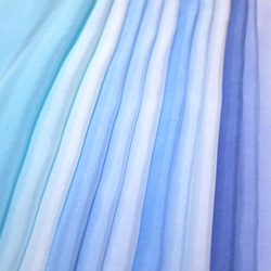 (N-01) 真絲真絲襯裡（和服襯裡） 12 條手工染色條套裝 用於藍色漸變旋鈕工作布/掛飾 第2張的照片