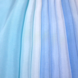 (N-01) 真絲真絲襯裡（和服襯裡） 12 條手工染色條套裝 用於藍色漸變旋鈕工作布/掛飾 第3張的照片