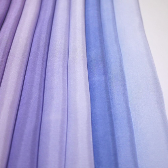 (N-02) 真絲真絲襯裡（和服襯裡） 12 條手工染色條套裝 用於紫色漸變旋鈕工作布/掛飾 第4張的照片