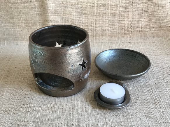 茶香炉(アロマポット) 星の模様 3枚目の画像