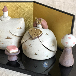 陶雛  屏風と小物付き 3枚目の画像