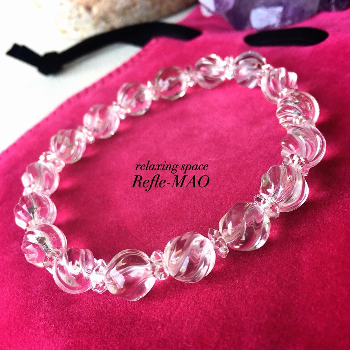 天然石☆さざ波水晶ブレスレット
