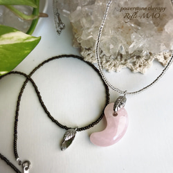 リーフ型バチカン付きビーズネックレス(勾玉は別売) ネックレス