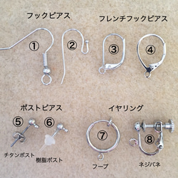 ターコイズ&ハート型水晶ピアス 4枚目の画像