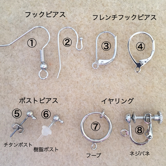 ターコイズ&ハート型水晶ピアス 4枚目の画像