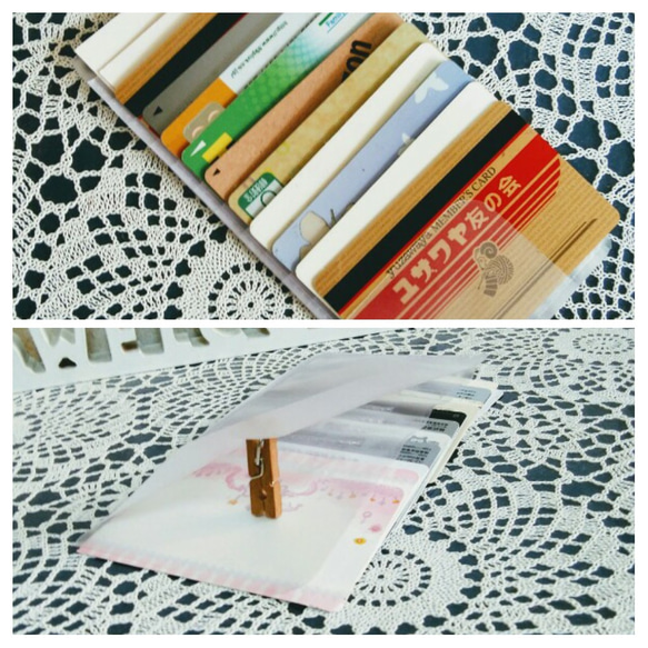 〔受注生産〕お財布スッキリ！長財布用インナーカード入れ：縦型収納：スケルトン12 人気・おすすめ｜使いやすい・旅行におすすめ 品質保証 全国発送 在庫限り