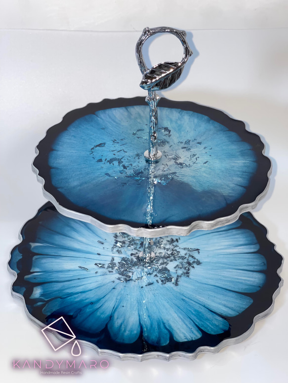 バーレイ 青い花柄の2段ケーキスタンド バーレイ 青い花柄の2段ケーキスタンド バーレイ 青い花柄の2段