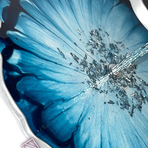 柄入りブルーケーキスタンド2段スイーツタワー アフターヌーン