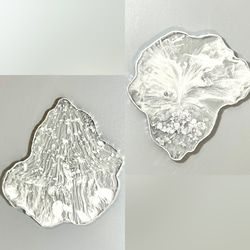 銀アゲートスライス　リングプレート皿アクセサリー　リングピロー 1枚目の画像