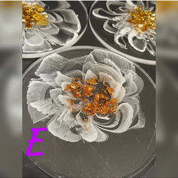 【SALE】Copperどう色フラワーコースターアクセサリープレート皿銅箔 2枚目の画像