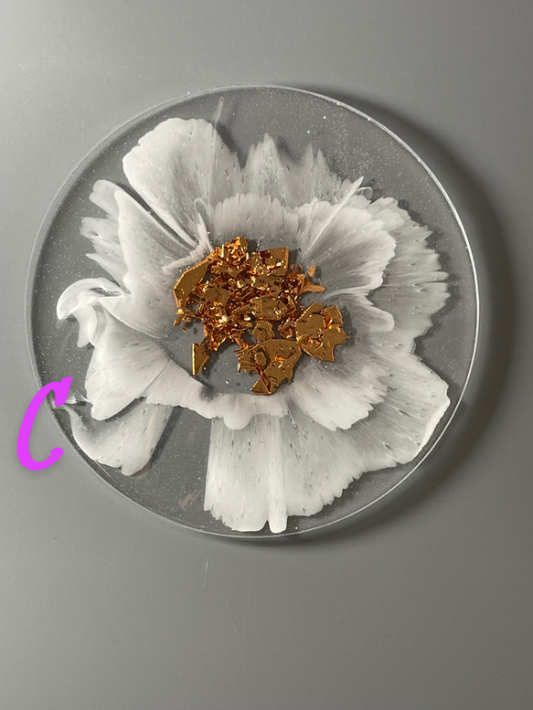 【SALE】Copperどう色フラワーコースターアクセサリープレート皿銅箔 5枚目の画像