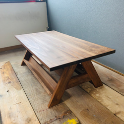 ブックシェルフ付きcafe table W900×D450×H350 6枚目の画像