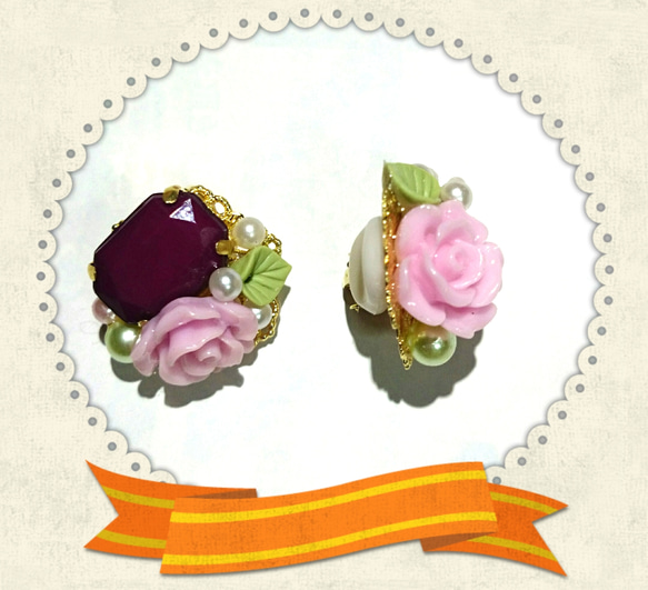 ラプンツェルイメージお花の花束ミニイヤーカフセット 1枚目の画像