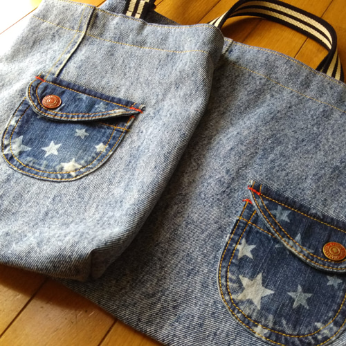 デニム☆リメイク☆レッスンバッグ＆シューズケース☆2点セット☆ 入学 