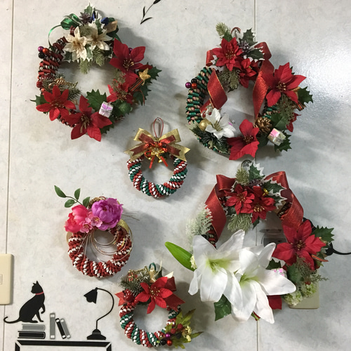 クリスマスリース　エコクラフト エコクラフトのクリスマスリース⭐︎カサブランカ⭐︎ リース