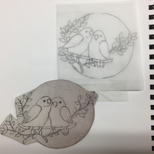 Love bird 木彫りブローチ 受注制作 ブローチ 木彫り nao 通販