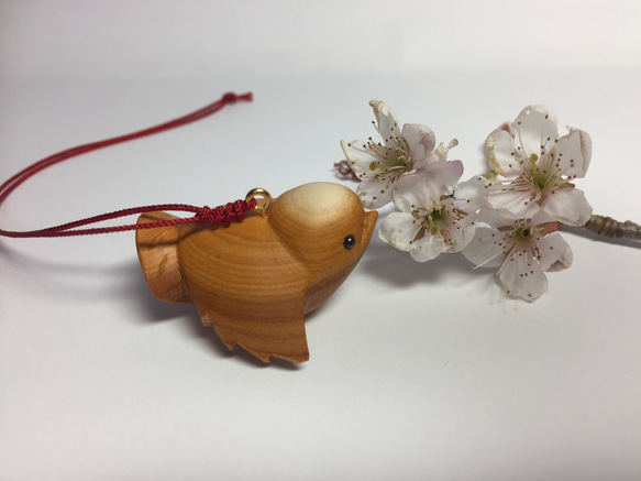 福来雀（ふくらすずめ）の根付 or ミニチュア置物 その他置物 木彫り