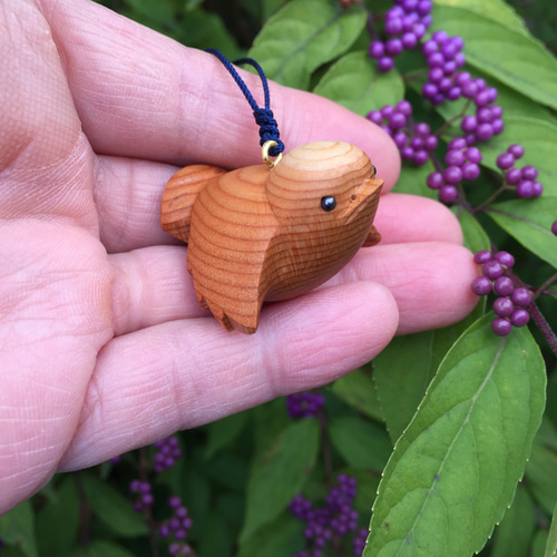 福来雀（ふくらすずめ）の根付 or ミニチュア置物 その他置物 木彫り