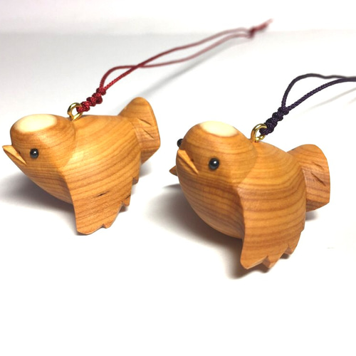 福来雀根付ペアセット creema限定 その他アクセサリー 木彫り nao 通販