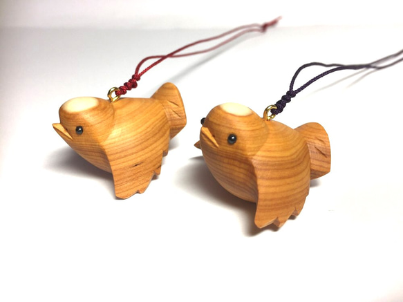 福来雀根付ペアセット creema限定 その他アクセサリー 木彫り nao 通販