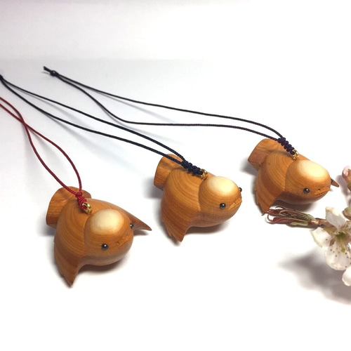 福来雀根付ペアセット creema限定 その他アクセサリー 木彫り nao 通販
