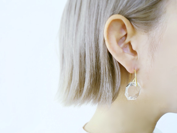 アンティーククリスタルピアス antique crystal earrings <PE1-0318> 1枚目の画像