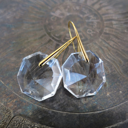 アンティーククリスタルピアス antique crystal earrings <PE1-0318> 2枚目の画像